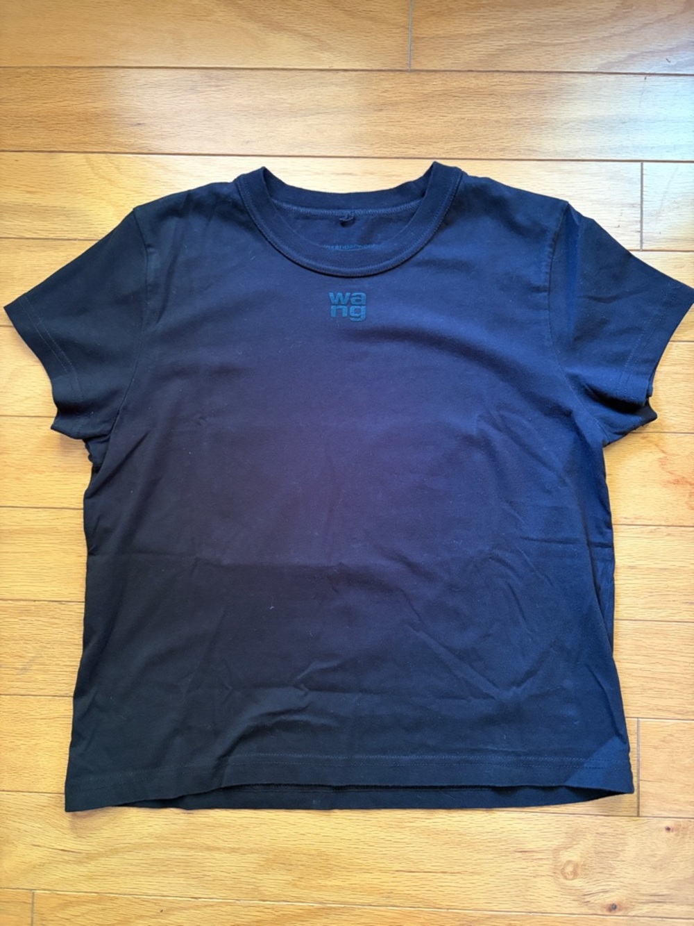 Alexander Wang Black Crewneck Tee with Subtle Logo
